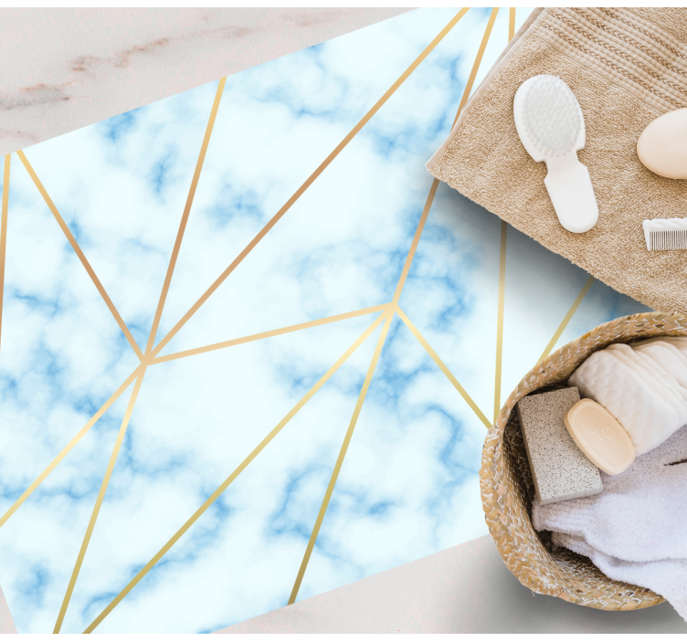 Tappeto vinile effetto marmo motivo geometrico elegante - TenStickers