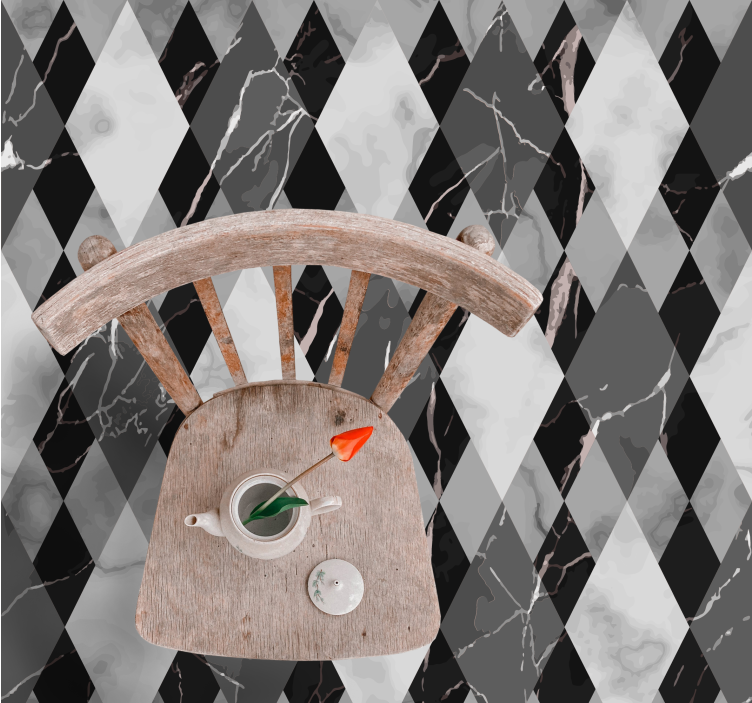 Tappeto vinile effetto marmo motivo marmoreo a diamante - TenStickers