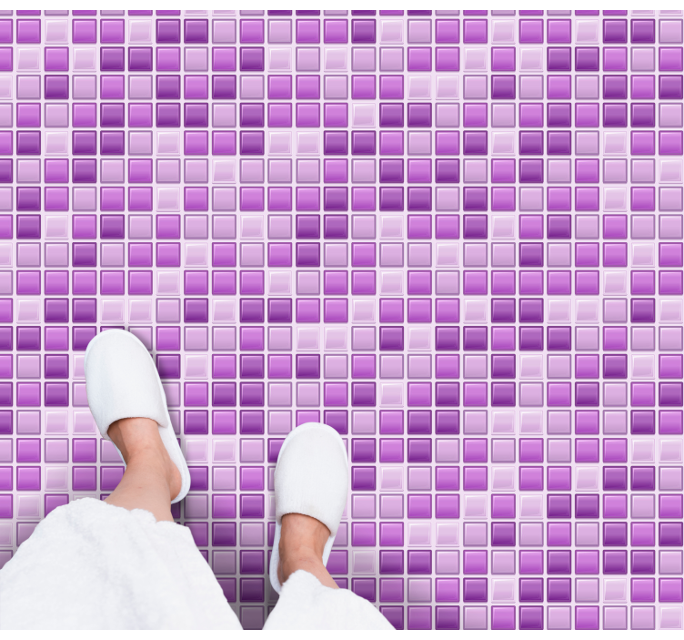 Tappeto vinile piastrelle mosaico di sfumature viola - TenStickers