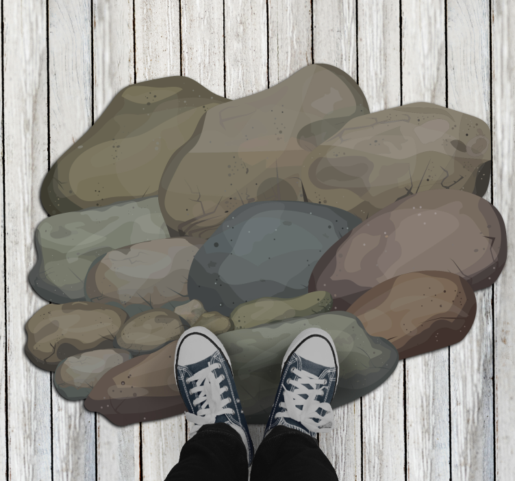 Tappeto vinile effetto pietra illustrazione di ciottoli - TenStickers