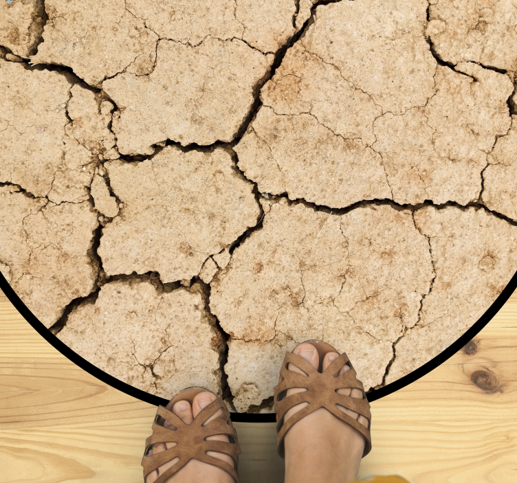 Tappeti vinile motivi modello di terra screpolata - TenStickers