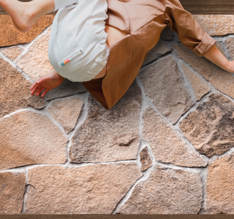 Tappeto vinile effetto pietra impatto realistico terroso - TenStickers