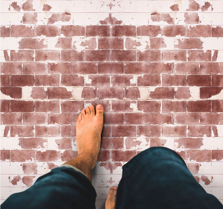 Tappeto vinile effetto pietra motivo rustico in mattoni - TenStickers