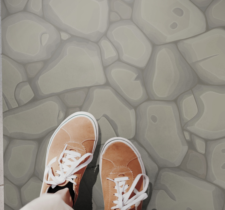 Tappeto vinile effetto pietra sentiero di ciottoli - TenStickers