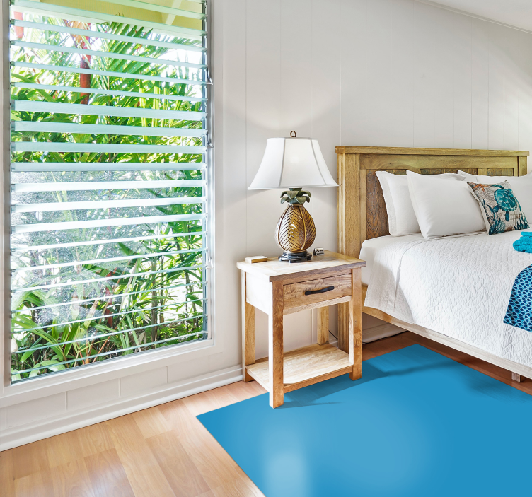 Tappeto vinile blu motivo monocromatico - TenStickers