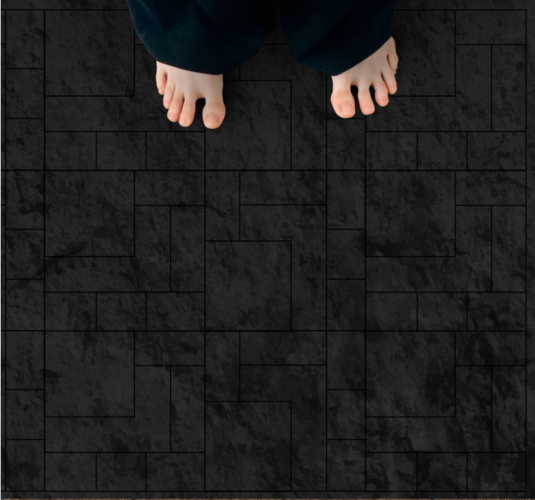 Tappeto vinile effetto pietra superficie nera testurizzata - TenStickers