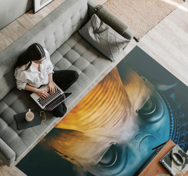 Tappeto vinile etnico facce di elefanti eteree - TenStickers