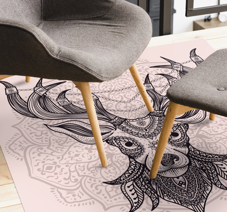 Tappeto vinile animali motivo del cervo grigio - TenStickers