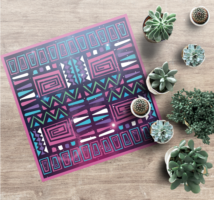 Tappeto vinile etnico motivi geometrici dinamici - TenStickers