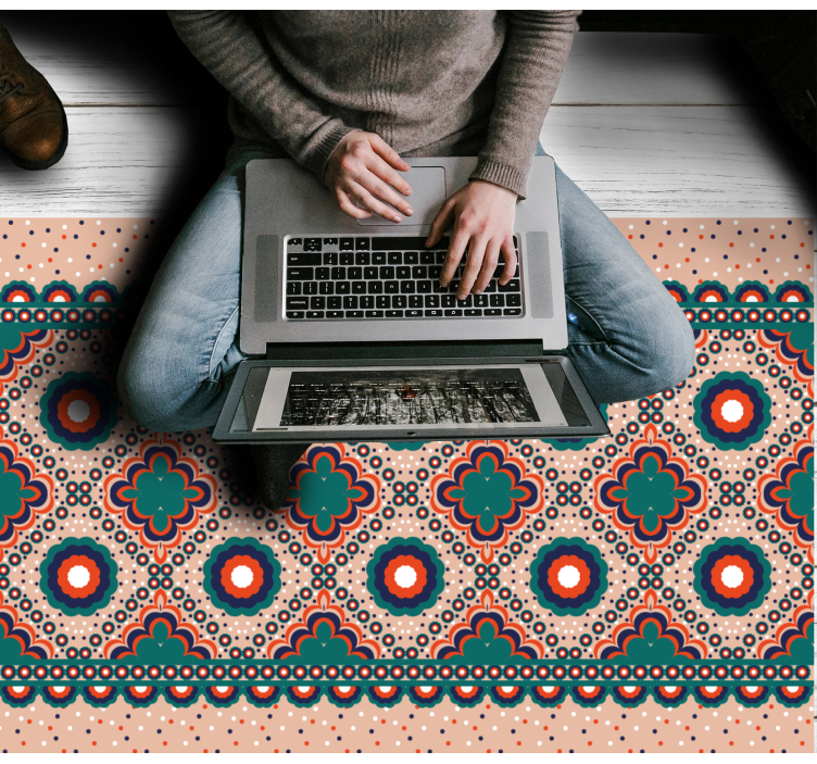 Tappeto vinile etnico motivo floreale audace - TenStickers