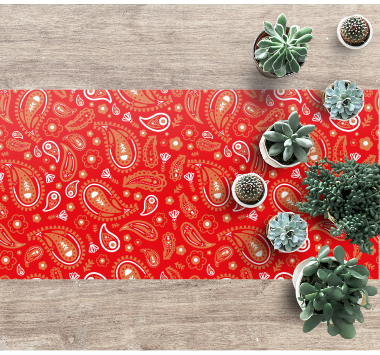 Tappeto vinile mosaico stampa paisley vibrante - TenStickers