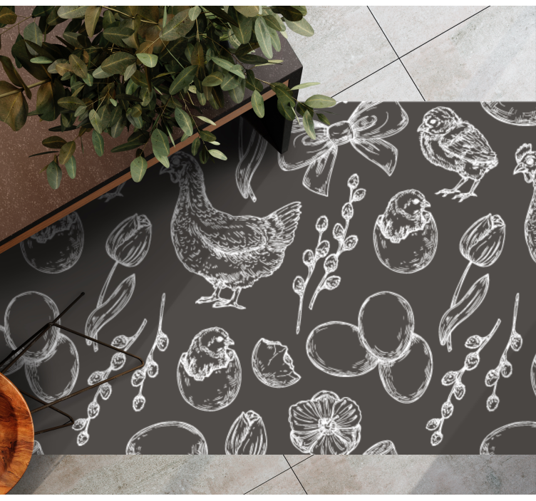 Tappeto pvc cucina affascinanti motivi da cortile - TenStickers