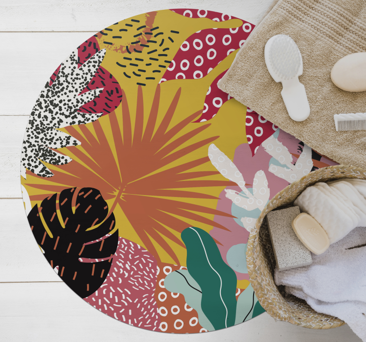 Tappeto vinile fiori armonia botanica tropicale - TenStickers