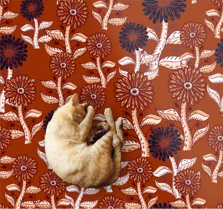 Tappeto vinile fiori armonia del motivo floreale - TenStickers