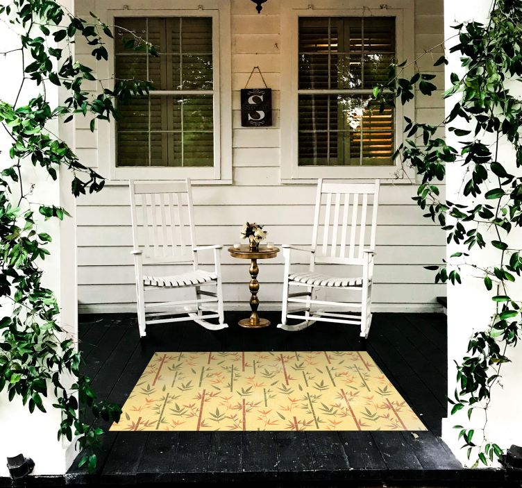 Tappeto vinile fiori bambù botanico - TenStickers