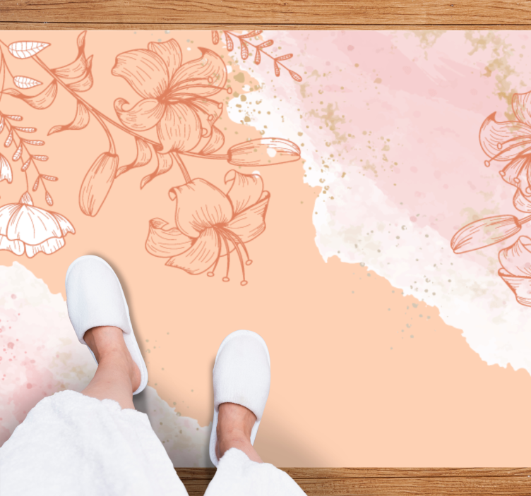 Tappeto vinile natura blush astratto floreale - TenStickers
