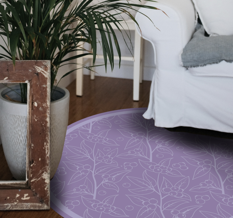 Tappeto vinile fiori rami di bacche di lavanda - TenStickers