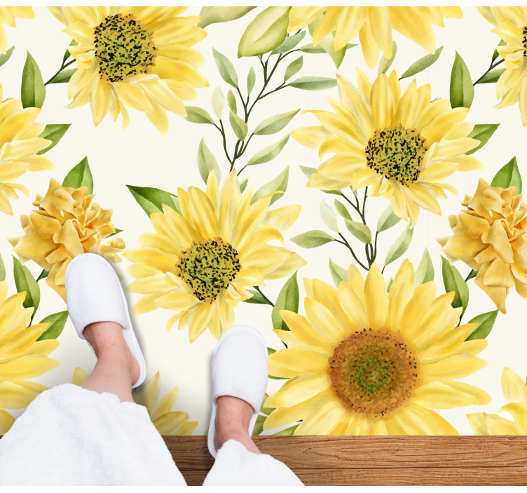 Tappeto vinile fiori composizione floreale di girasoli - TenStickers