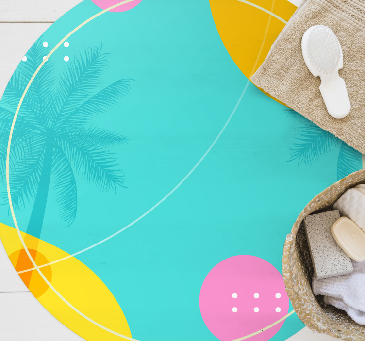 Tappeto vinile fiori decorazioni di palme tropicali - TenStickers