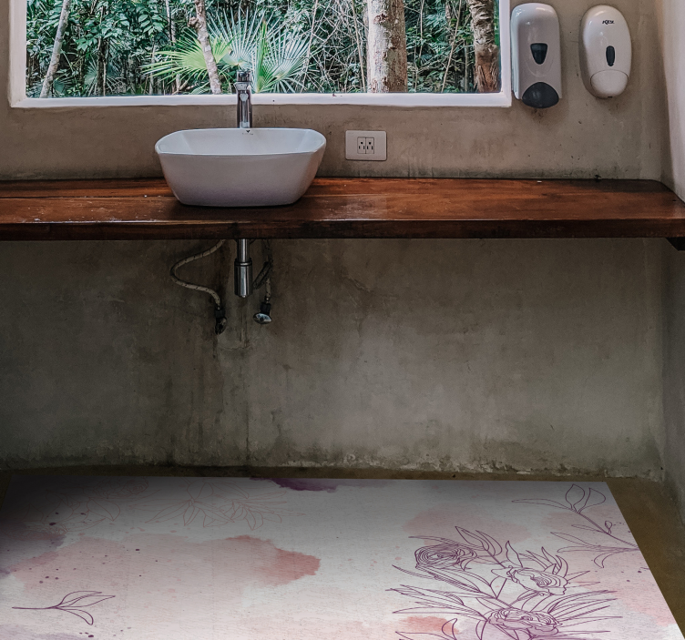 Tappeto vinile fiori delicato accento floreale - TenStickers