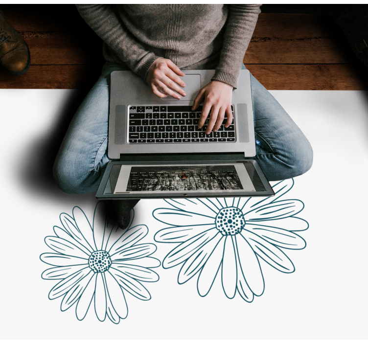 Tappeto vinile fiori delicato tocco floreale - TenStickers