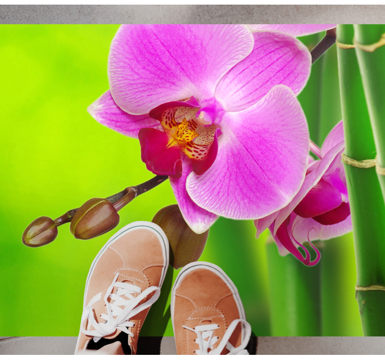 Tappeto vinile fiori delizia dei fiori di orchidea - TenStickers