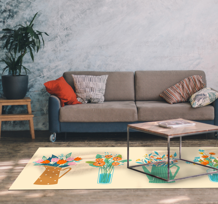 Tappeto vinile fiori display floreale centrale - TenStickers