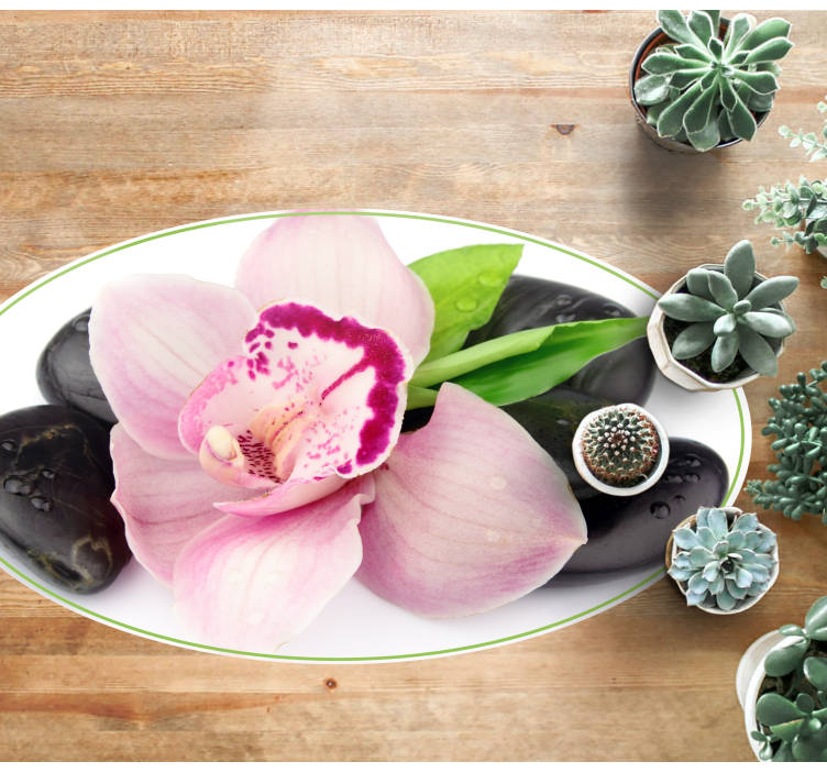 Tappeto vinile fiori elegante composizione di orchidee - TenStickers