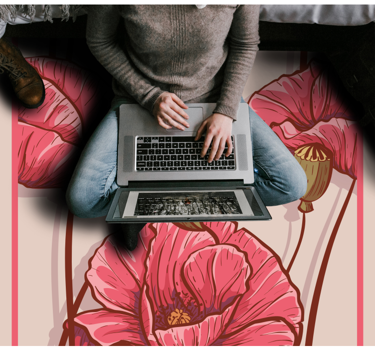 Tappeto vinile fiori elegante design floreale - TenStickers