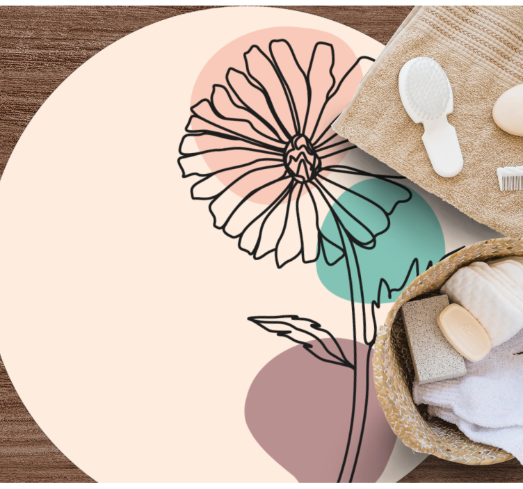 Tappeto vinile fiori elegante silhouette floreale - TenStickers