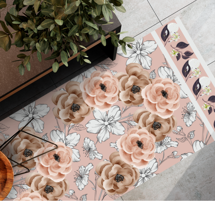 Tappeto vinile fiori eleganza botanica floreale - TenStickers