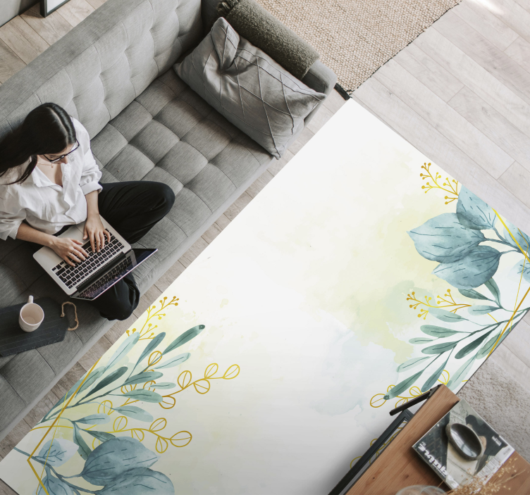 Tappeto vinile fiori eleganza del motivo botanico - TenStickers