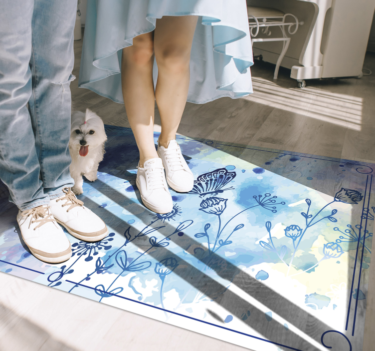 Tappeto vinile fiori eleganza floreale dell'acquerello - TenStickers