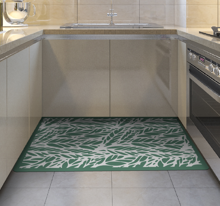 Tappeto vinile fiori eleganza frondosa - TenStickers