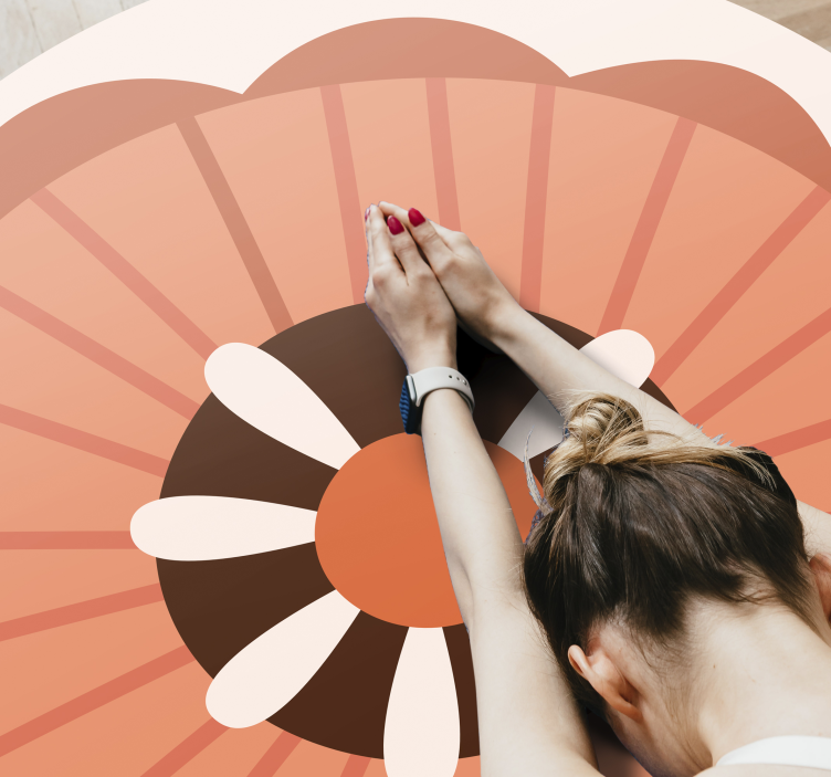 Tappeto vinile fiori elemento circolare floreale - TenStickers