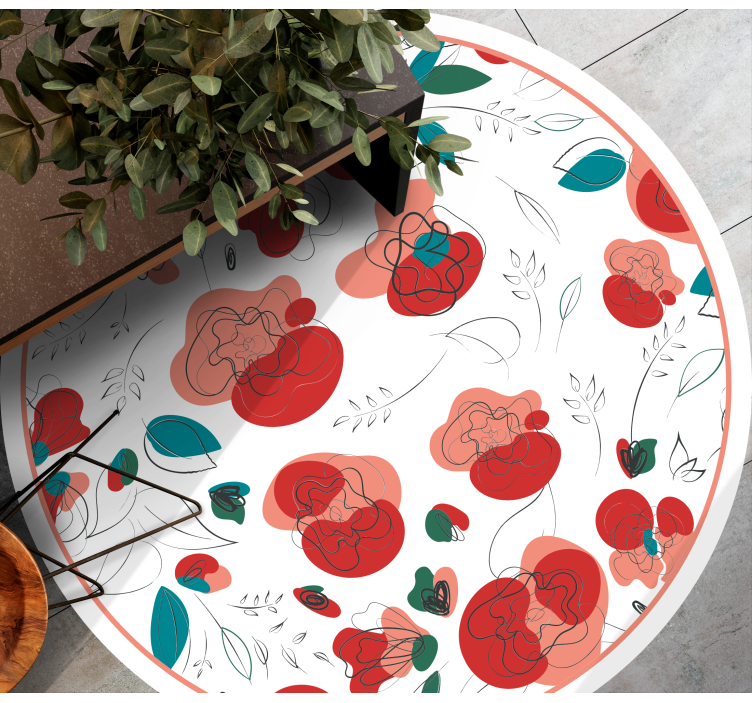Tappeto vinile fiori elemento floreale fiorente - TenStickers