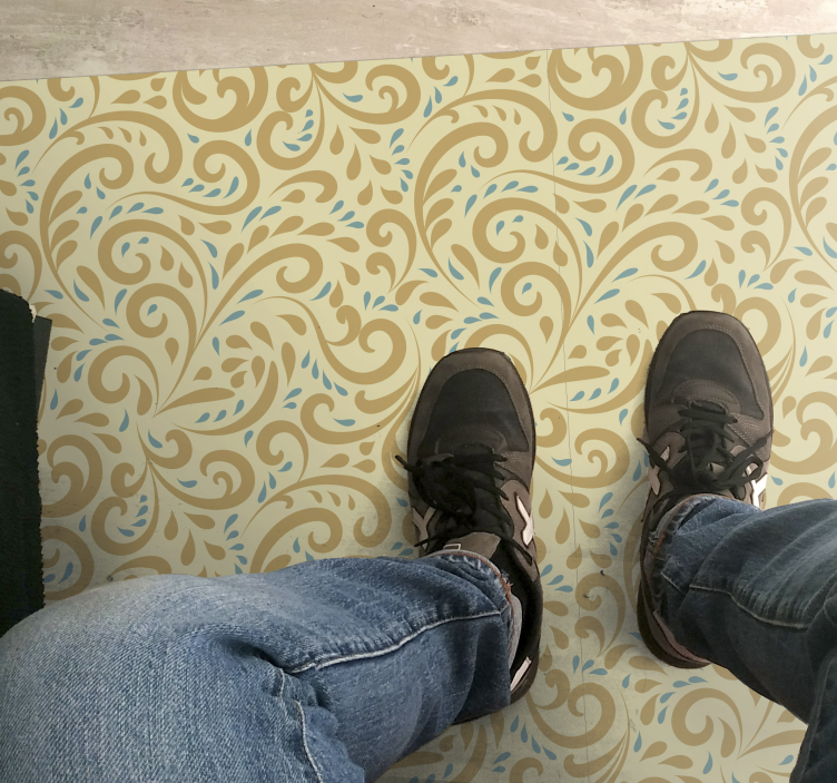 Tappeto vinile fiori elemento vortice botanico - TenStickers