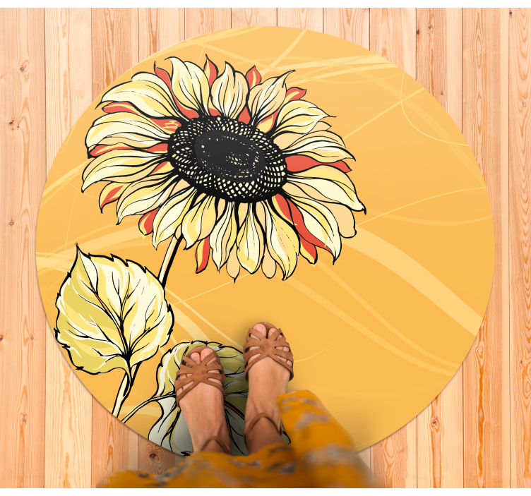 Tappeto vinile fiori fiore di girasole luminoso - TenStickers