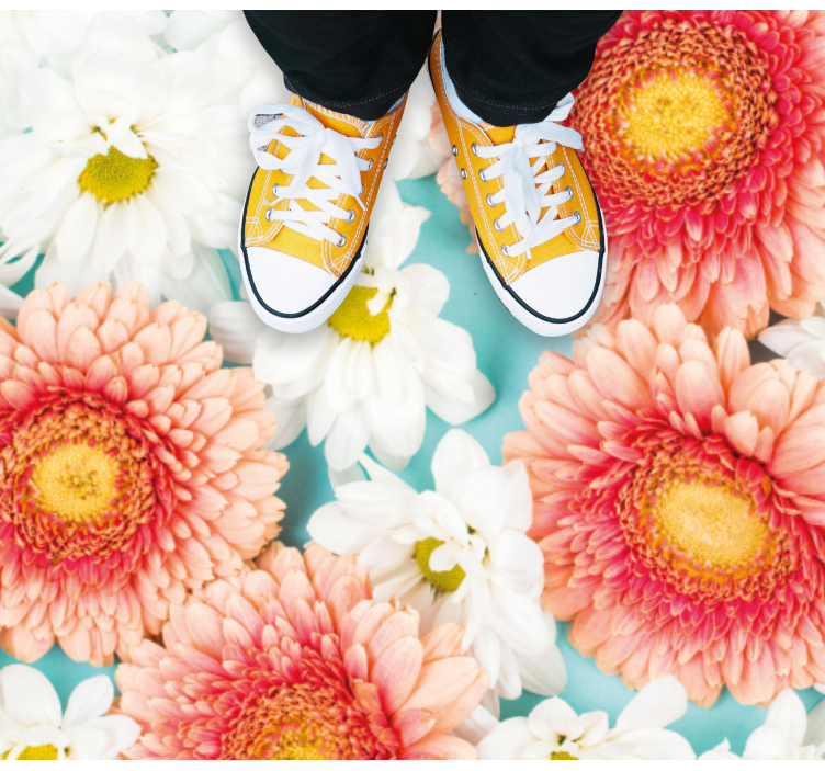 Tappeto vinile fiori fiore vibrante - TenStickers