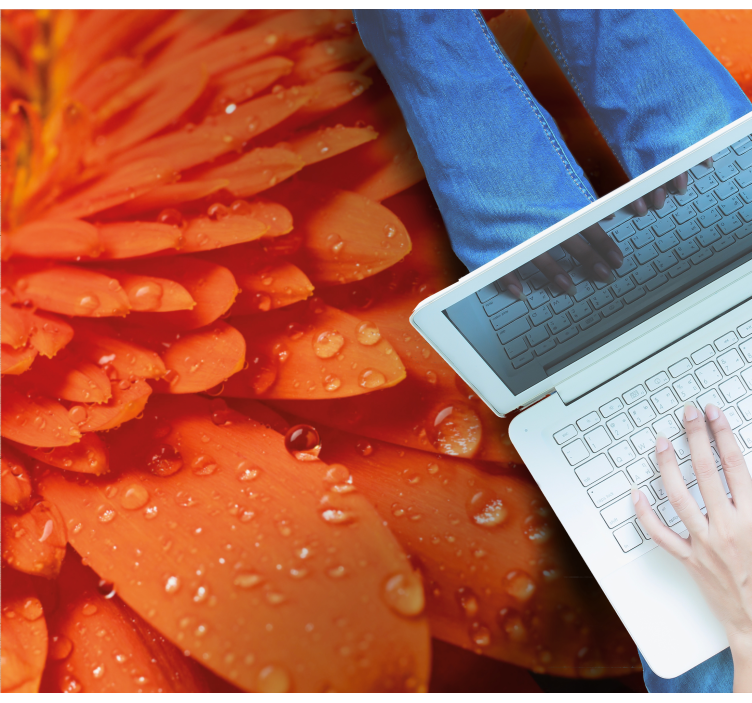 Tappeto vinile fiori petali arancioni brillanti - TenStickers