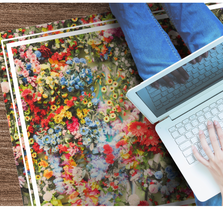 Tappeto vinile natura motivo floreale colorato - TenStickers