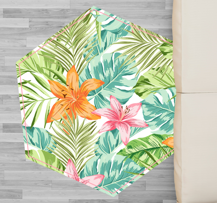 Tappeto vinile fiori flora tropicale - TenStickers