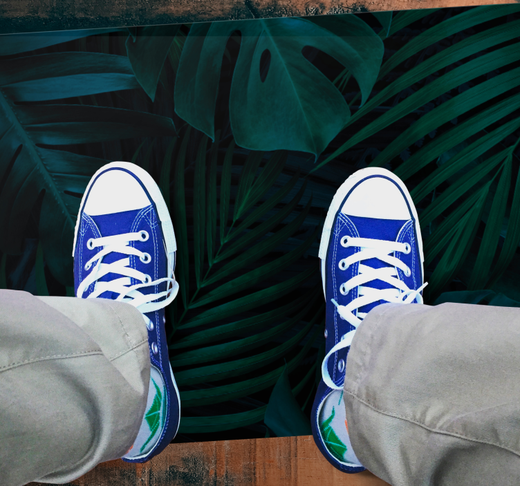 Tappeto vinile fiori foglie e piante della foresta - TenStickers