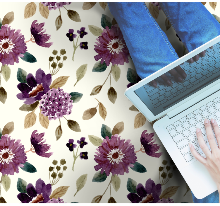 Tappeto vinile fiori gioia che sboccia - TenStickers