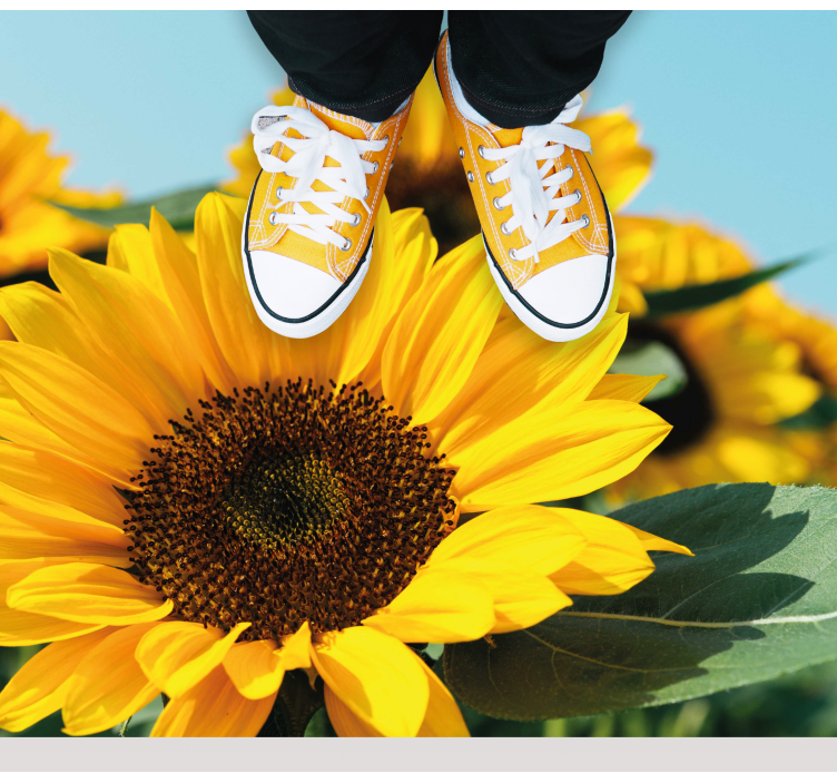 Tappeto vinile fiori disegno di girasole luminoso - TenStickers