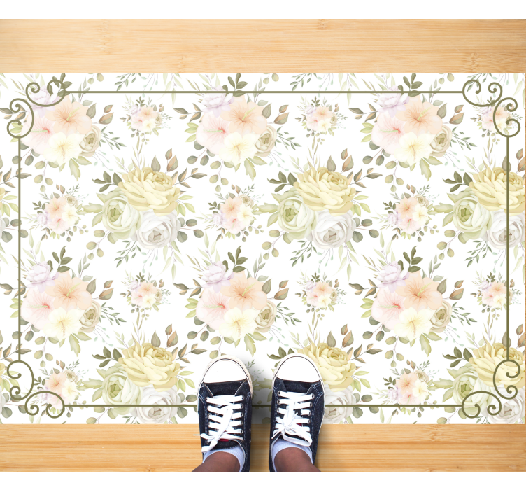 Tappeto vinile fiori grazia botanica - TenStickers