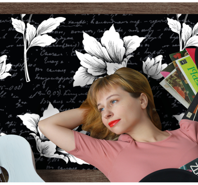 Tappeto vinile fiori grazioso elemento botanico - TenStickers