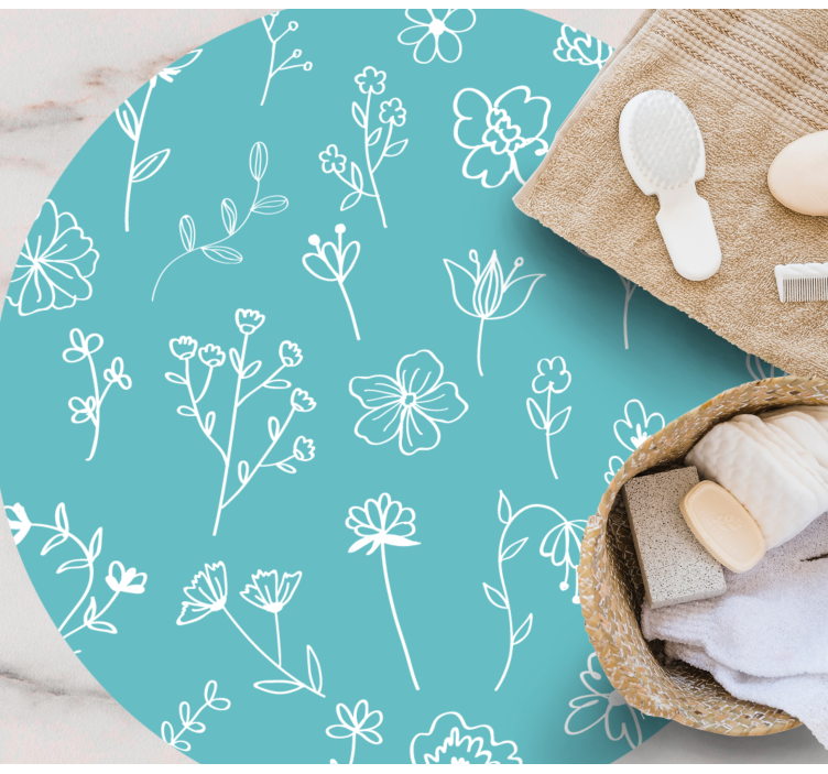 Tappeto vinile fiori illustrazioni eleganti - TenStickers