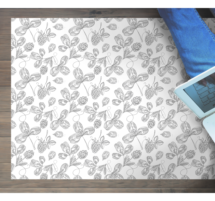 Tappeto vinile fiori lineart botanica - TenStickers