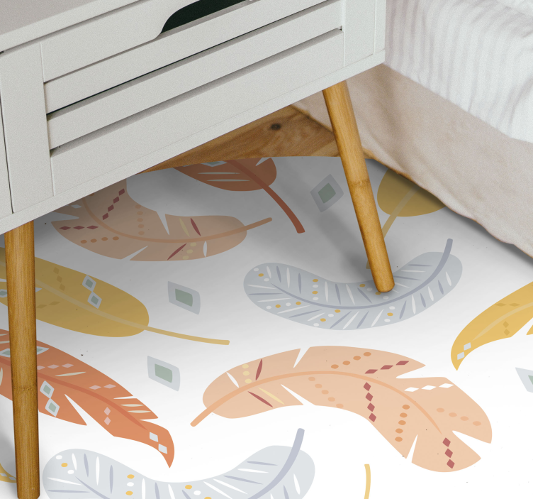 Tappeto vinile fiori modello di foglie botaniche - TenStickers